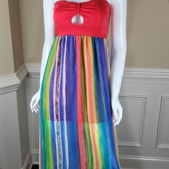 Body Central Stripe Halter‎ Dress - Picture 2 of 8